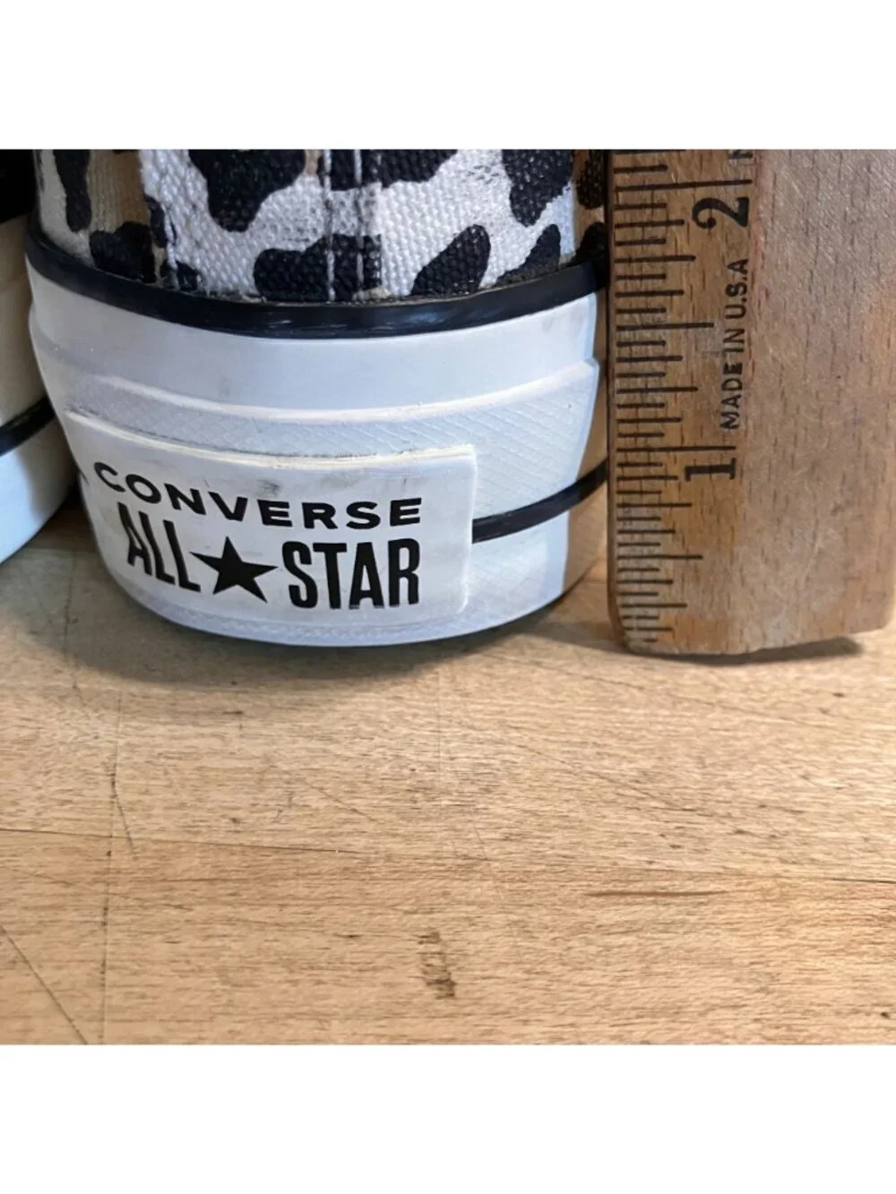 Converse  Womens Leopard Lift Platform Hi Top Sneakers Size 8.5 White SP EXC